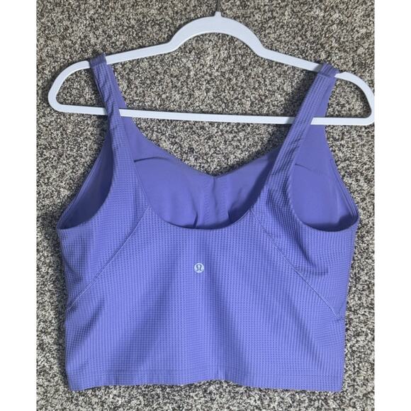 Lululemon Womens Sz 14 Scoop Neck Yoga Tank Top Grid Texture Dark Lavender - Picture 3 of 8